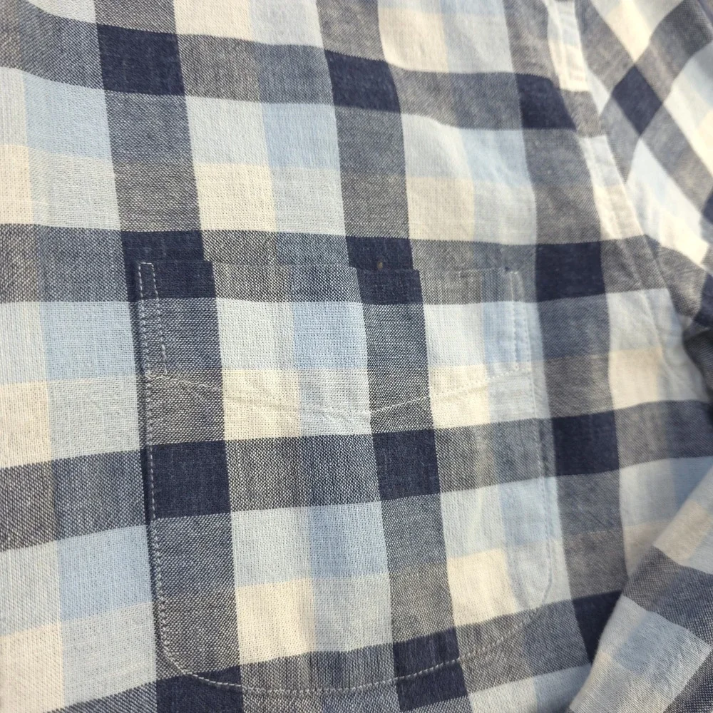 J Crew Homespun Shirt Large‎ Slim Fit Blue Plaid Long Sleeve Button Down Cotton